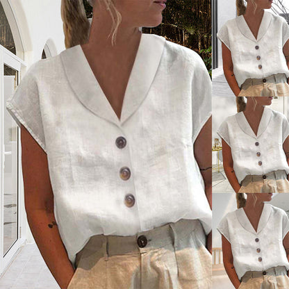 EVIOR - Elegant Damblus med Krage och Knäppning
