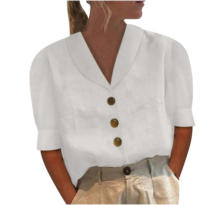 EVIOR - Elegant Damblus med Krage och Knäppning