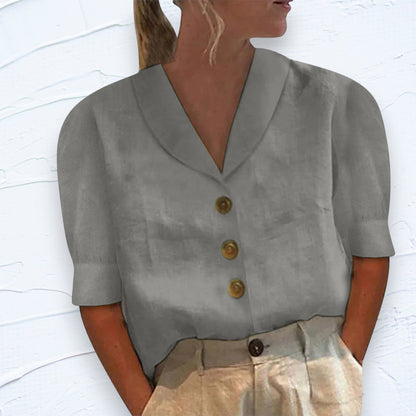 EVIOR - Elegant Damblus med Krage och Knäppning